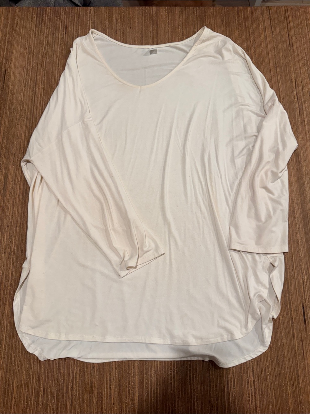 Old Navy Luxe Women's Lightweight Scoop Neck Long-Sleeve Tunic- Cream